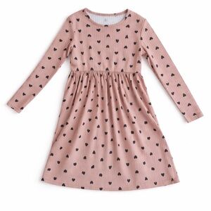 Girls Pink Heart Dress Size 7